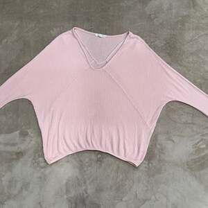 Pure And Good By Anthropologie Pink Waffle Knit V Neck  Shirt SIZE LARGE